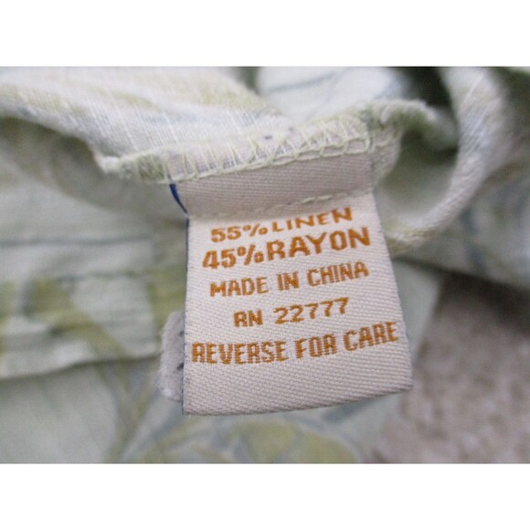 Kahala Shirt Mens Large L Beige Floral Linen Rayon Hawaiian Casual Button Up - Picture 5 of 10